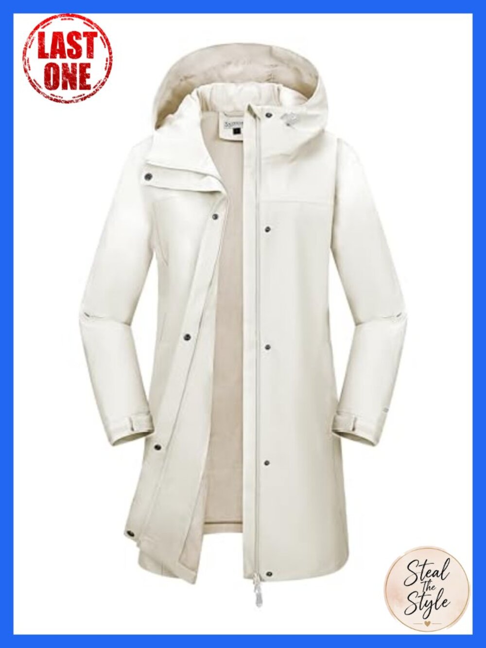 Waterproof Breathable Rain Jacket Long Hooded Windbreaker